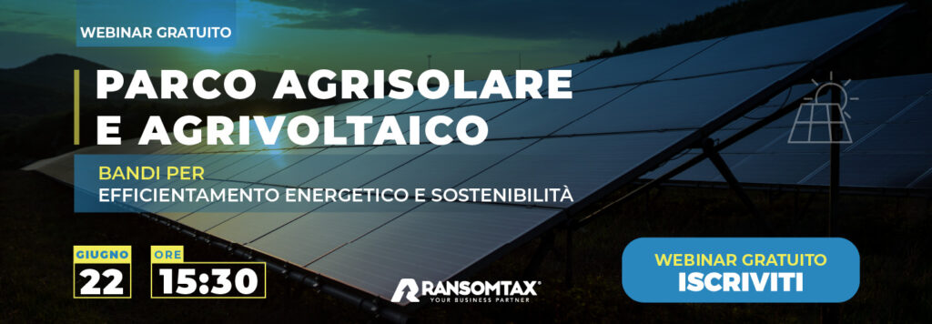 Parco Agrisolare e Agrivoltaico: bandi per l'efficientamento energetico e sostenibilità